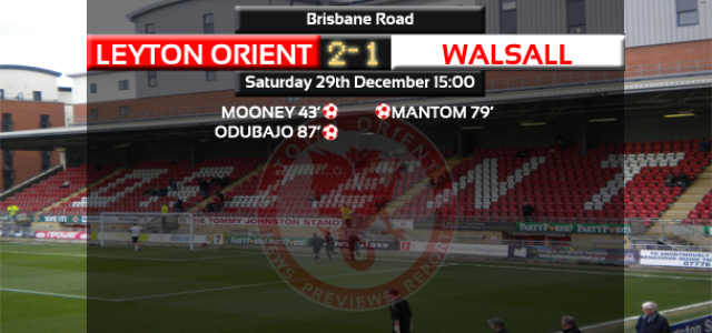 Orient Snatch Late Win at Saddlers’ Expense – Leyton Orient 2 Walsall 1