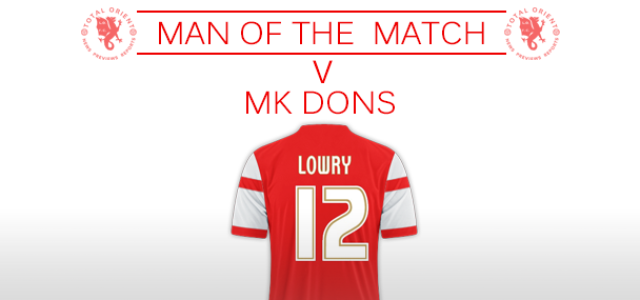 Man of the Match v MK Dons: Shane Lowry