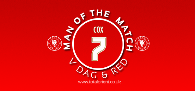 Man of the Match v Dagenham & Redbridge: Dean Cox