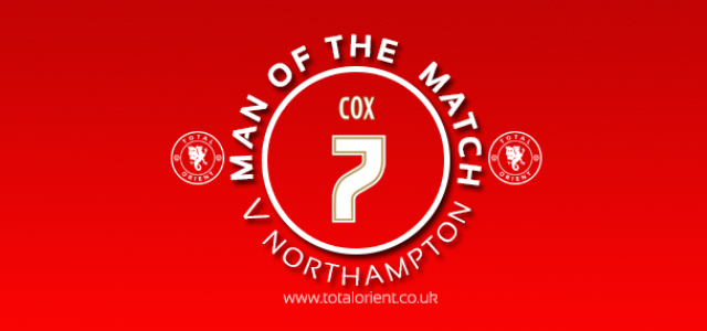 Man of the Match v Northampton Town: Dean Cox