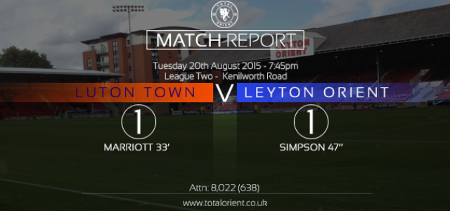 MATCH REPORT: Luton Town 1-1 Leyton Orient – League Two