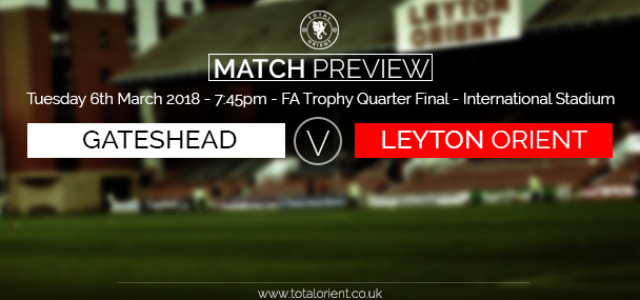 MATCH PREVIEW: Gateshead v Leyton Orient – FA Trophy Quarter Final Replay